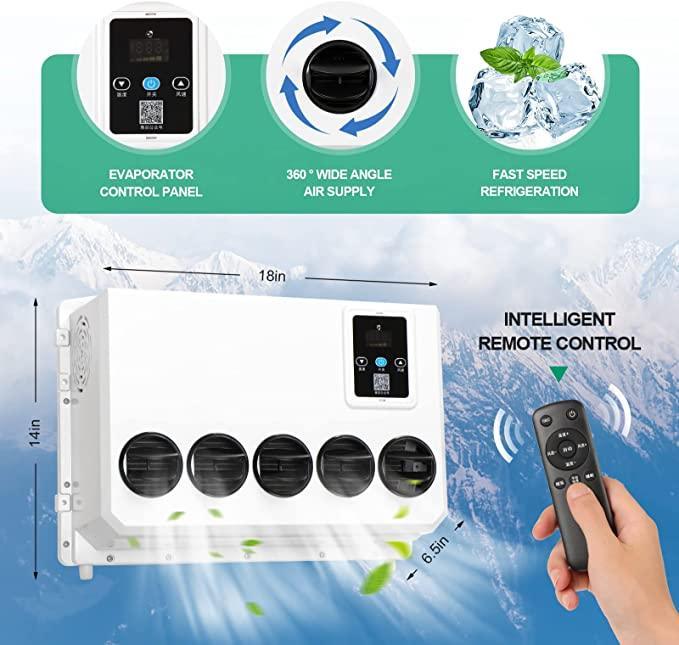 12000 BTU 12V Truck Cab Air Conditioner, Split AC For Semi Truck, 12v RV Mini Split Air Conditioner,12v Air Conditioner For Truck,Van, Bus, RV ,Boat,Vehicle,Caravan - Goodmatchup