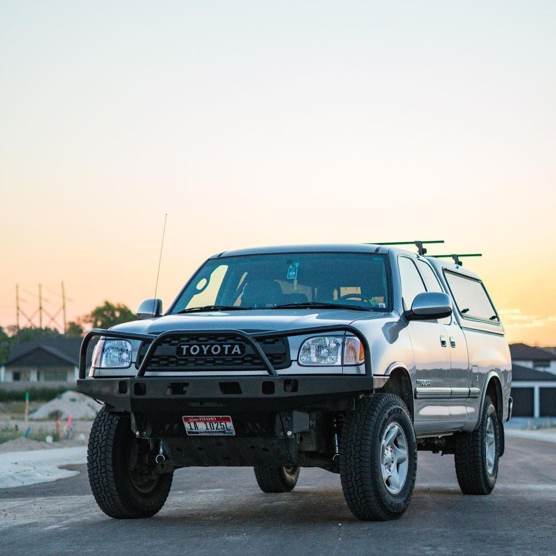 Front Grille For 2000 2001 2002 Toyota Tundra Trd Pro Grille Replacement With Amber Lights and Letters Matte Black