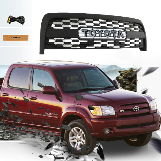 Goodmatchup Grille For 2003 2004 2005 2006 Toyota TUNDRA Trd Pro Aftermarket Grille Replacement With Toyota Letters and W/E Lights