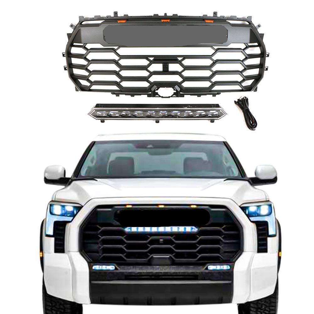 thumbnail image 2 of Aoh-junglecheetah Grille Light Bracket Kit For 2022-2023 Toyota Tundra/Sequoia PRO – 3 Amber LED Light Set, Stainless Steel 2 of 3