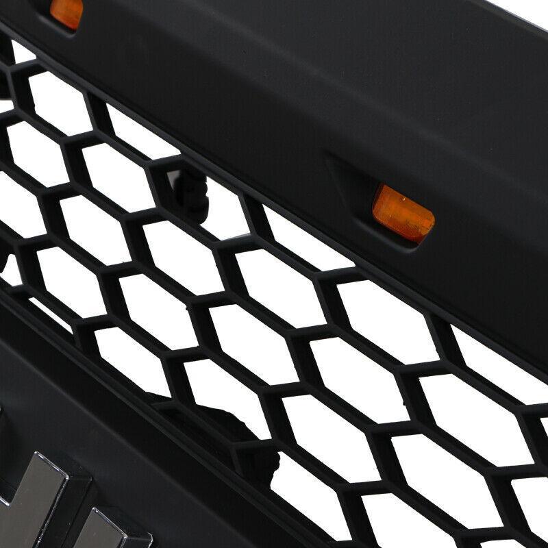 Black Front Grill For 2016 2017 2018 CHEVY SILVERADO 1500 W/ Side Lights & Letters - Goodmatchup