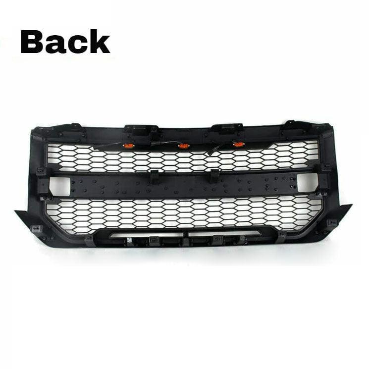 Black Front Grill For 2016 2017 2018 CHEVY SILVERADO 1500 W/ Side Lights & Letters - Goodmatchup