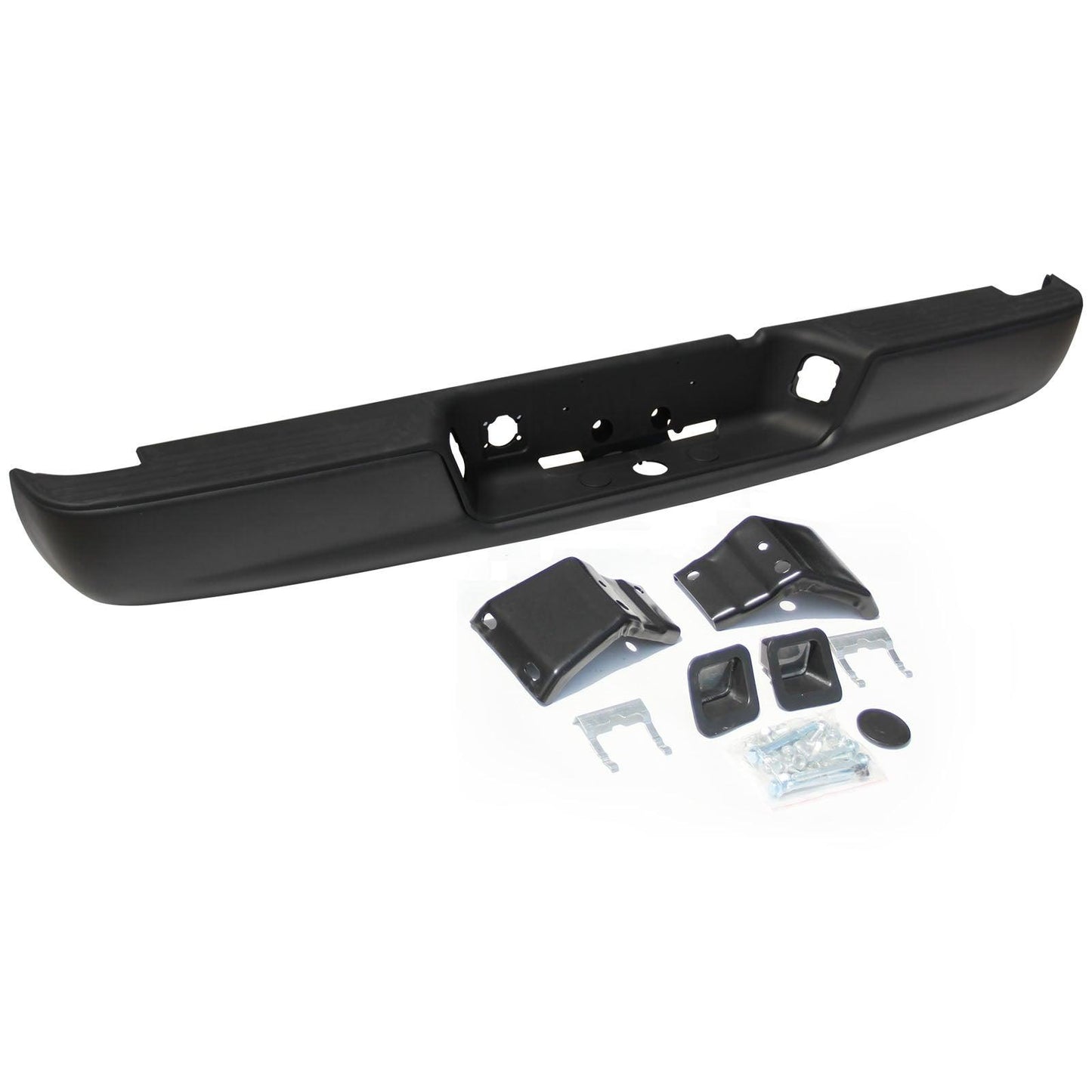 Black Rear Step Bumper Steel Face Bar For 2002 2003 2004 2005 2006 2007 2008 Dodge Ram 1500 Ram 2500 Ram 3500 Pickup Truck CH1103109 - Goodmatchup