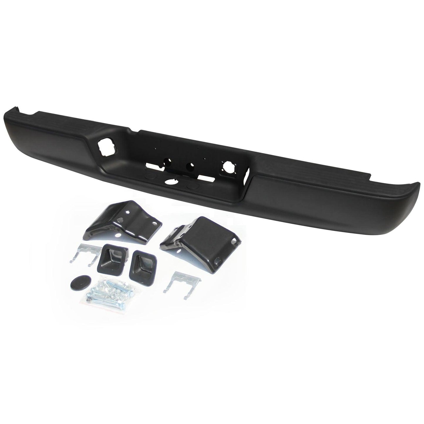 Black Rear Step Bumper Steel Face Bar For 2002 2003 2004 2005 2006 2007 2008 Dodge Ram 1500 Ram 2500 Ram 3500 Pickup Truck CH1103109 - Goodmatchup