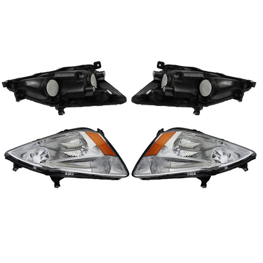 For 2003 2004 2005 2006 2007 Honda Accord Chrome Headlight Set Left+Right - Goodmatchup