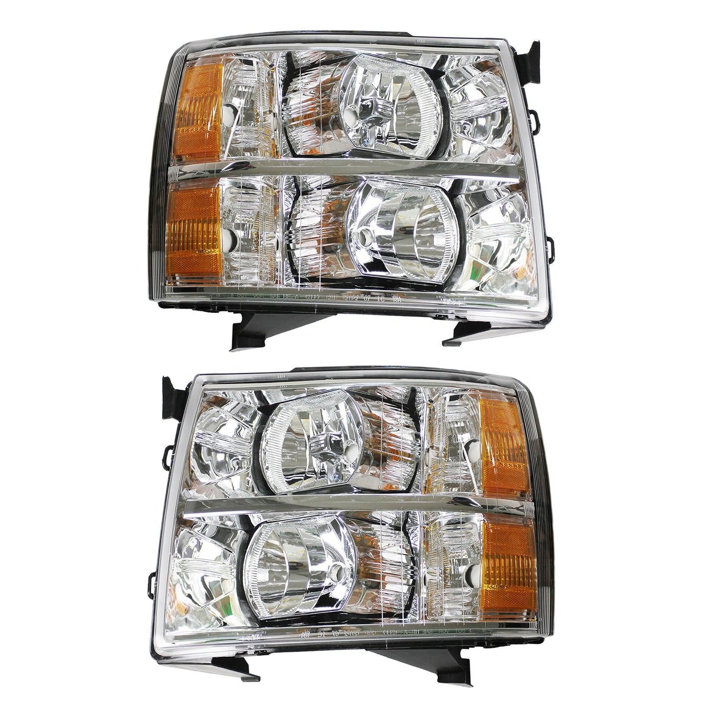 For 2007 2008 2009 2010 2011 2012 2013 2014 Gmc Sierra Chrome Headlight Set Left+Right - Goodmatchup