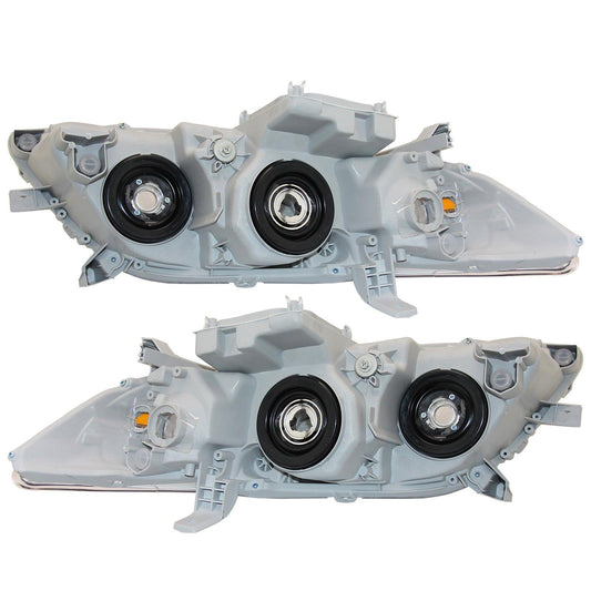 For 2007 2008 2009 Toyota Camry Halogen Black Headlight Set Left+Right - Goodmatchup
