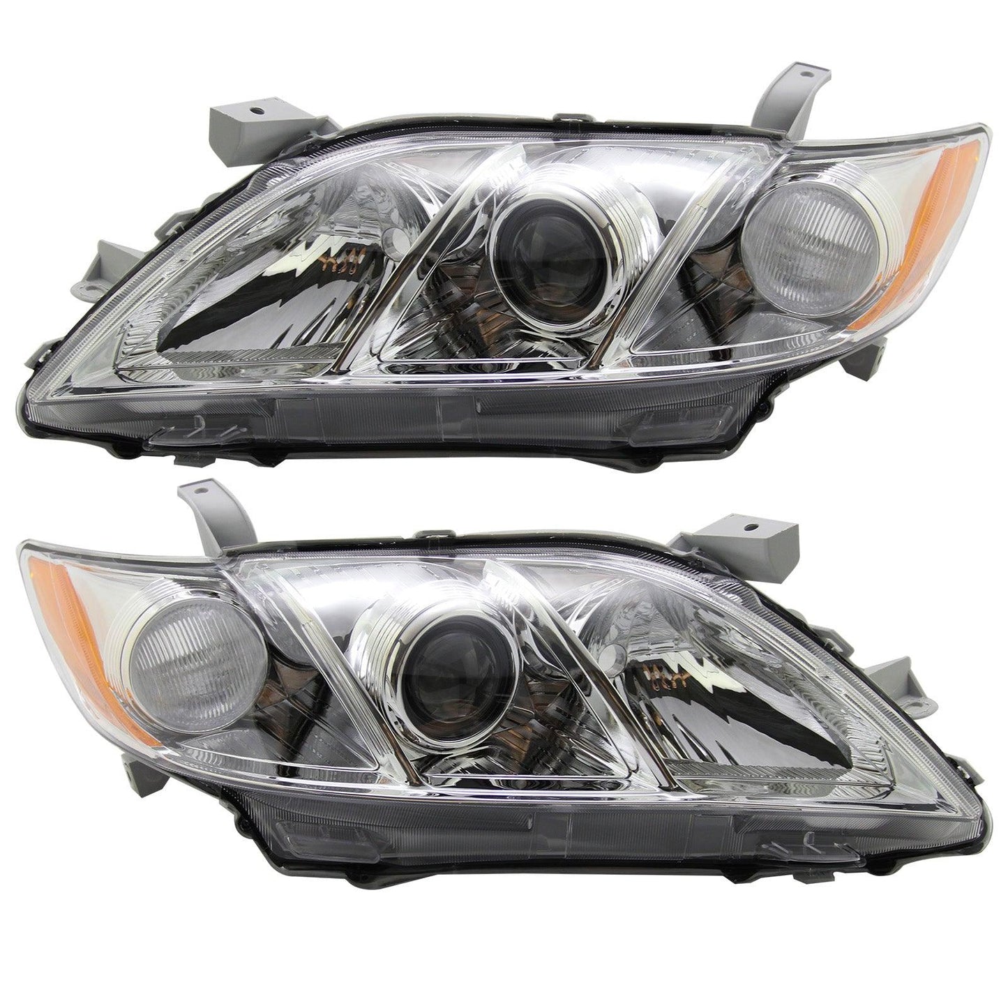 For 2007 2008 2009 Toyota Camry Halogen Chrome Headlight Set Left+Right - Goodmatchup