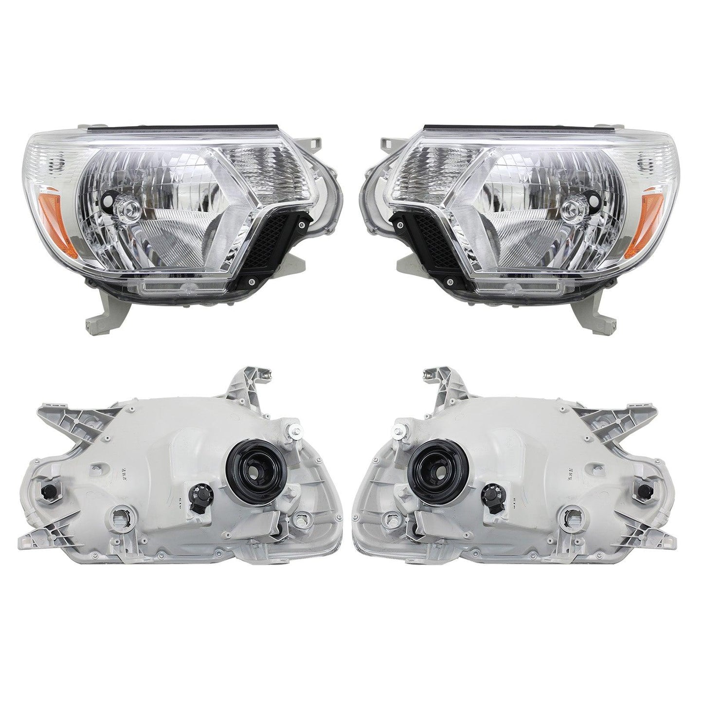 For 2012 2013 2014 2015 Toyota Tacoma Chrome Headlight Set Left+Right - Goodmatchup