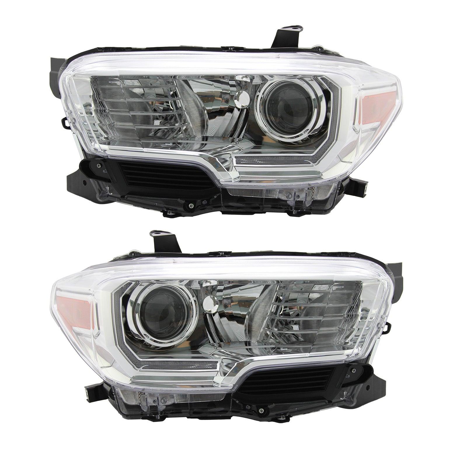 For 2016 2017 2018 2019 2020 2021 Toyota Tacoma Chrome Headlight Set 