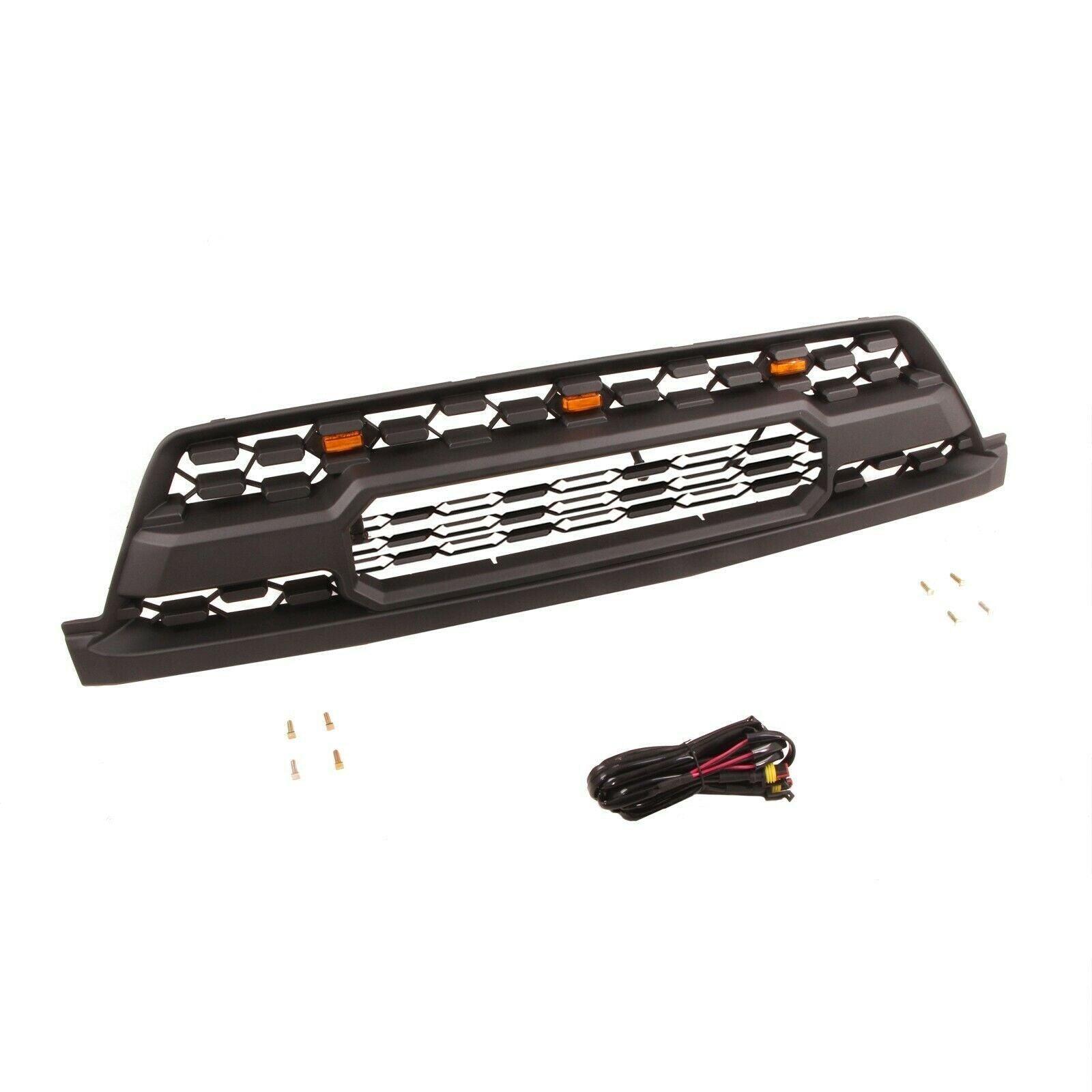 Front Grill For 4th Gen 2003 2004 2005 Toyota 4Runner Trd Pro Grill Replacement With Raptor Lights Black - Goodmatchup