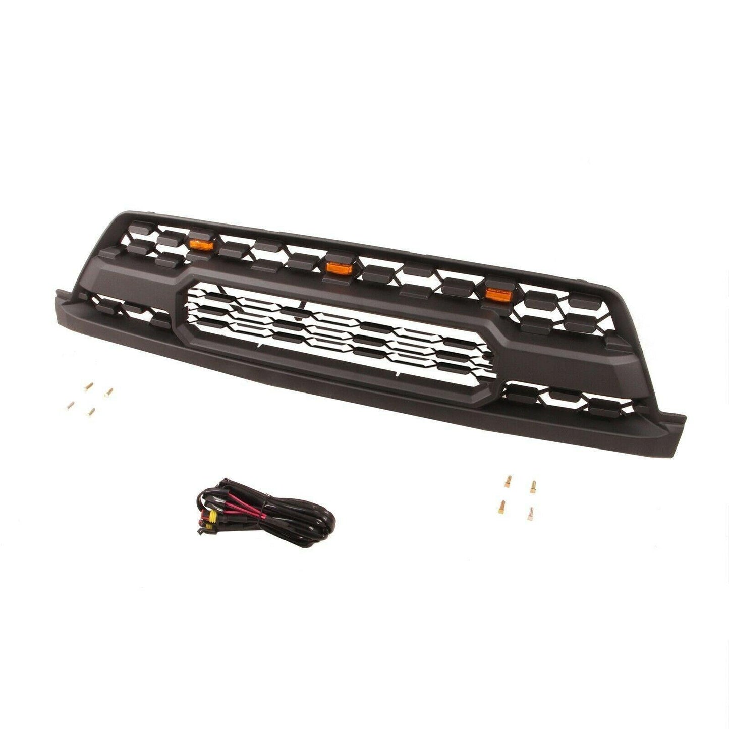 Front Grill For 4th Gen 2003 2004 2005 Toyota 4Runner Trd Pro Grill Replacement With Raptor Lights Black - Goodmatchup