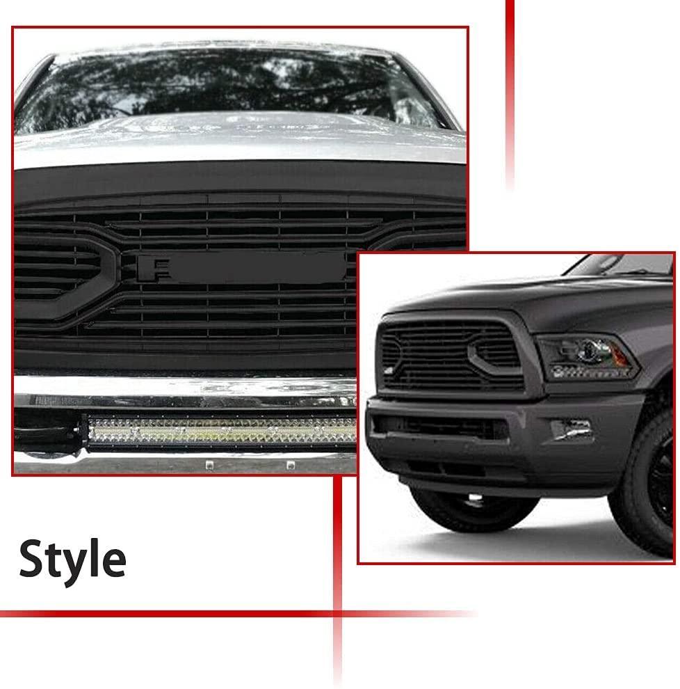 Front Grille For 2013 2014 2015 2016 2017 2018 RAM 2500/3500 Grill Big Horn Style W/Letters Matte Black - Goodmatchup
