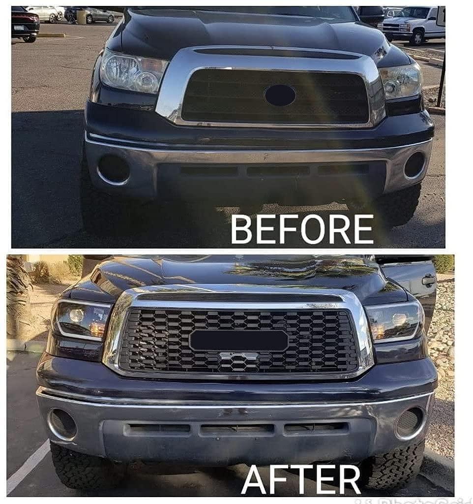 Goodmatchup Grill Fits For 2nd Gen 2010 2011 2012 2013 Tundra Trd Pro Grill W/letters&lights Matte Black - Goodmatchup