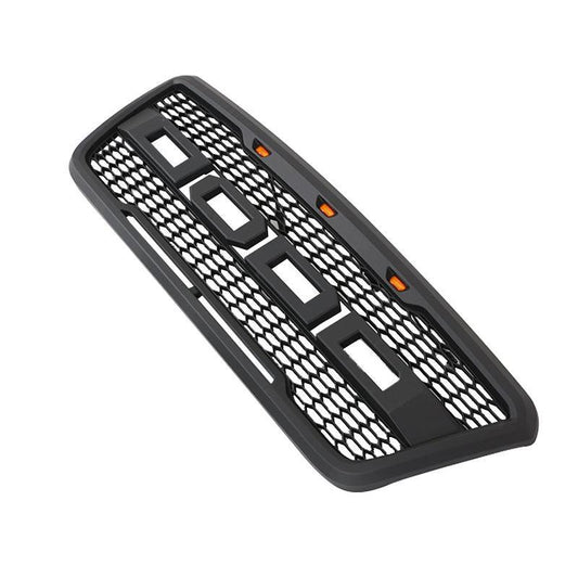 Grill For 2004 2005 2006 2007 2008 f150 Raptor Grill W/E 3 Amber LED Lights& Letters Matte Black - Goodmatchup