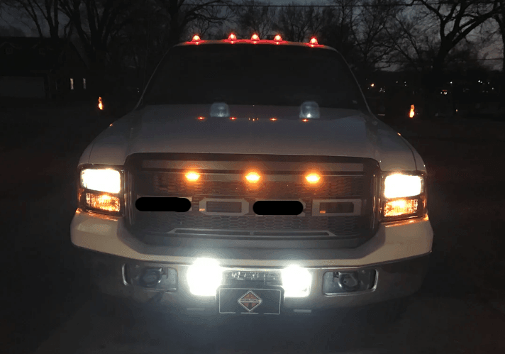Grill For 2008 2009 2010 Ford F250 F350 F450 Raptor Grill Matte Black W/E Lights With Letters - Goodmatchup