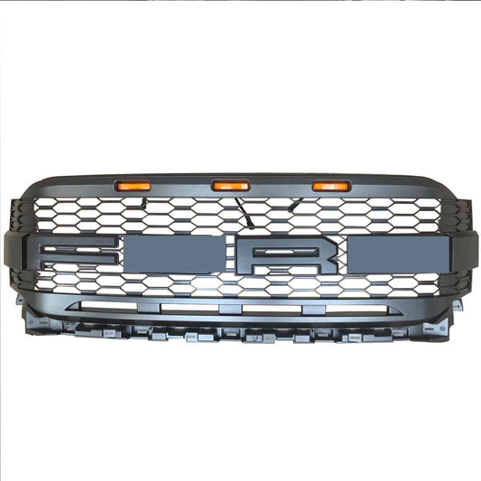 Grill For 2021-2022 Ford f150 Raptor Grill Replacement W/LED Lights & Letters Matte Black - Goodmatchup