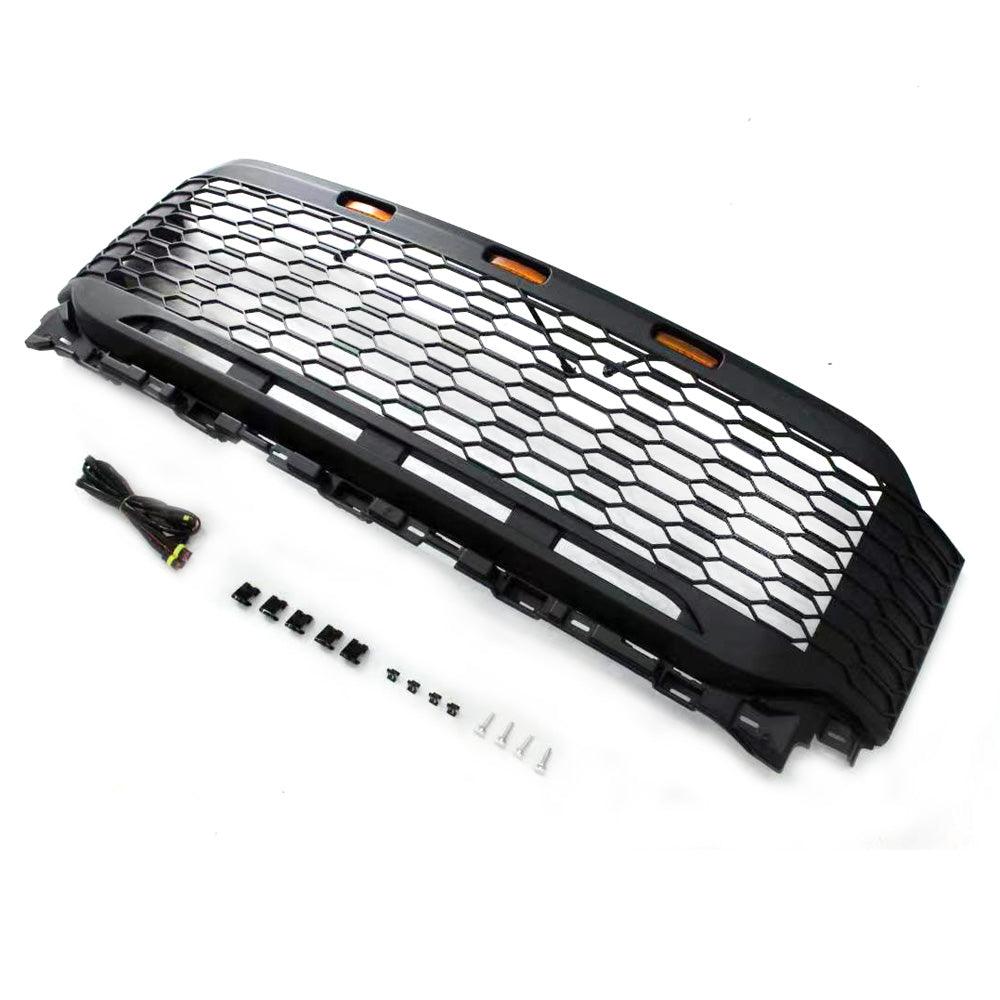 Grill For 2021-2022 Ford f150 Raptor Grill Replacement W/LED Lights & Letters Matte Black - Goodmatchup