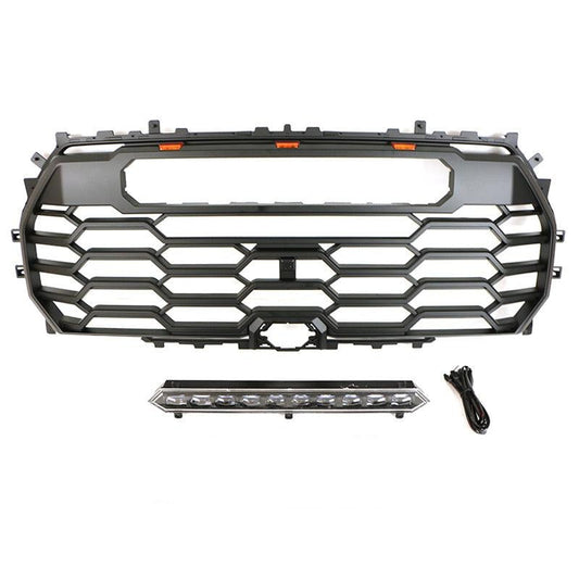 Grill For 2022-2023 Toyota Tundra Trd Pro Grill Replacement With Light Bar - Goodmatchup