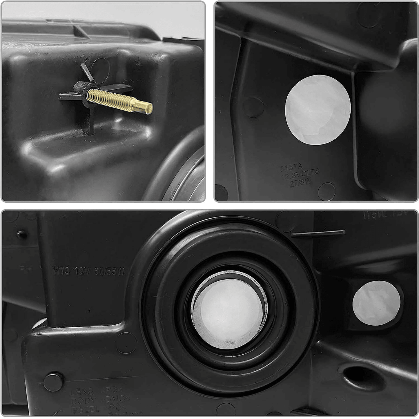 Headlight Assembly for 2004-2008 Ford F150 Clear Lens Black Housing w/ Amber Reflector Headlight Replacement Left and Right - Goodmatchup