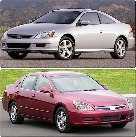 Headlights for 2003-2007 Honda Accord Driver and passenger side Chrome Housing Amber Reflector - Goodmatchup