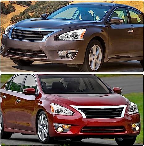 Headlights for 2013 2014 2015 Nissan Altima only fit 4 door driver and passenger side chrome housing clear lens - Goodmatchup