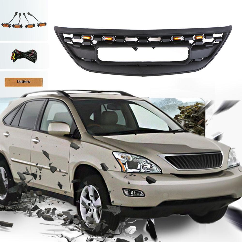 Matte Black Grill For 2004 2005 2006 2007 2008 2009 Lexus RX350 With letters & LED Lights - Goodmatchup