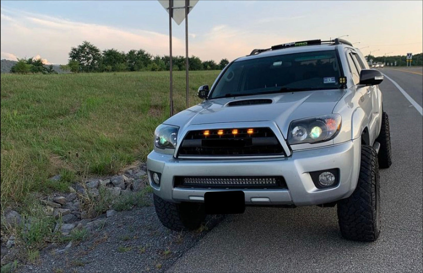 Goodmatchup Front Grille For 4th Gen 2006 2007 2008 2009 Toyota 4Runner Trd Pro Grill Replacement With Raptor Lights Black