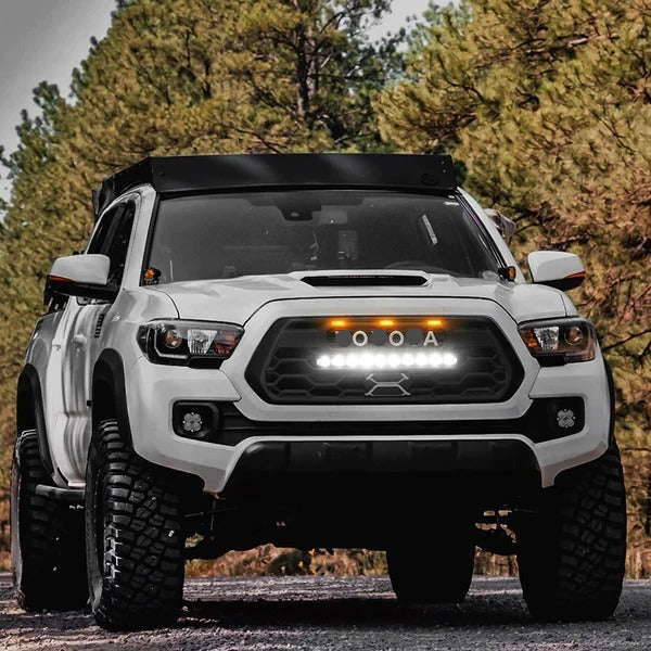 Goodmatchup Front Grille For 2016 2017 2018 2019 2020 2021 2022 2023 2024 Toyota Tacoma Trd Pro Grill Replacement W/Letters&Light Bar