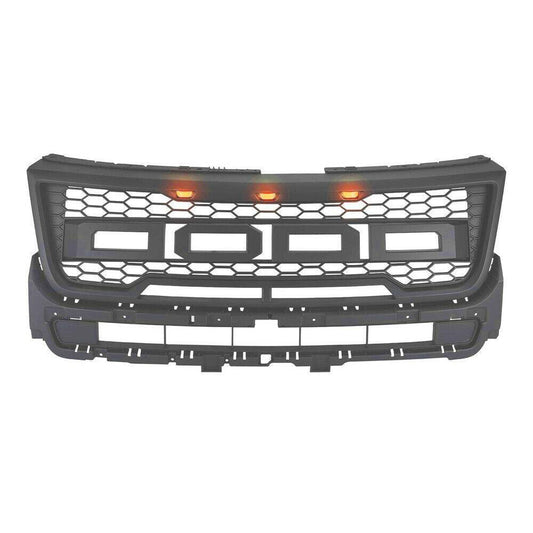 Raptor Front grill For 2016-2017 2018 ford explorer W/LED lights& letters matte black - Goodmatchup