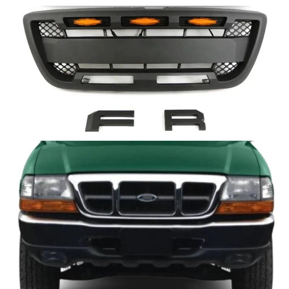 Raptor Style Front Grill For 1998 1999 2000 Ford Ranger With Letters & Lights - Goodmatchup