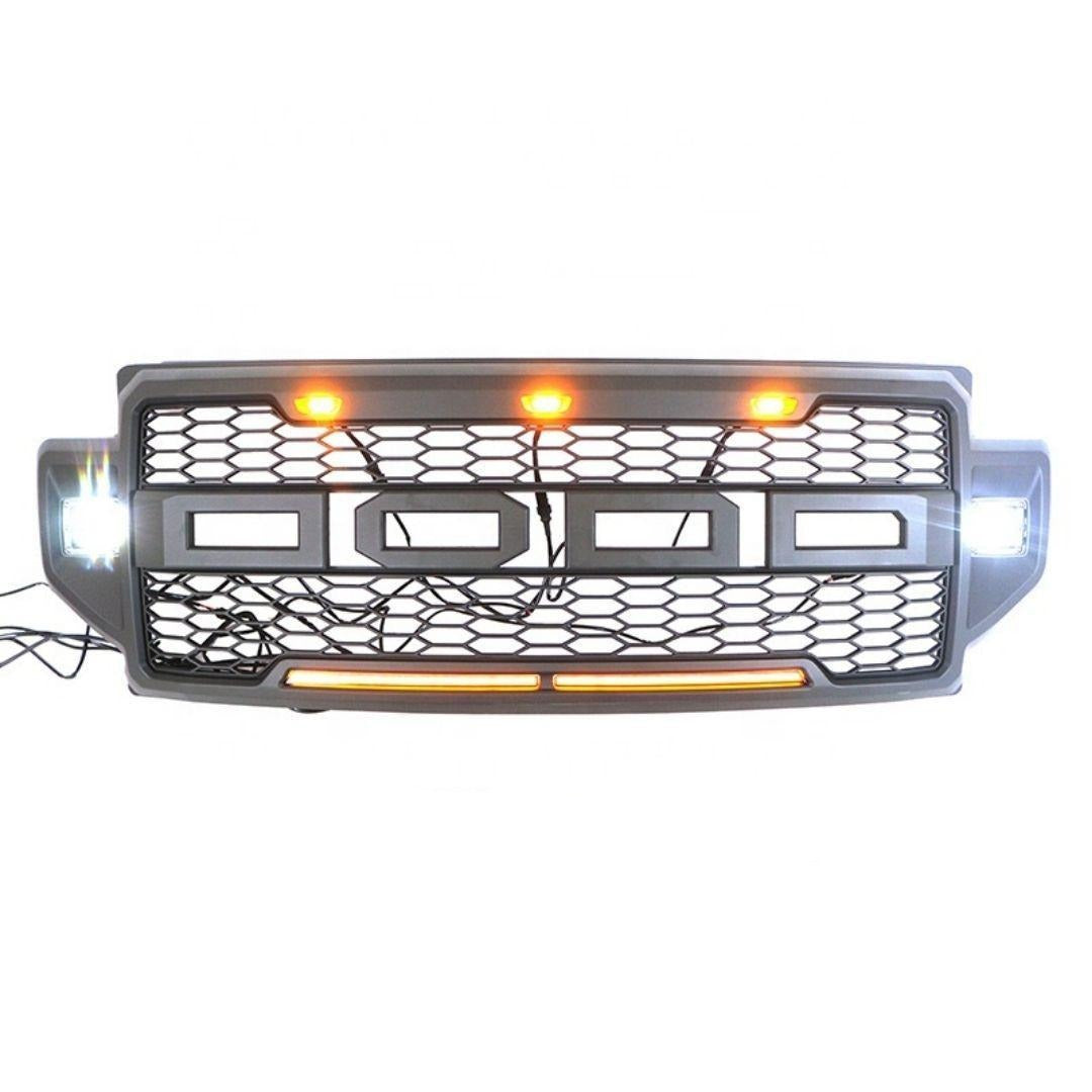 Raptor Style Grille Fits for 2021-2022 F250 F350 F450 Super Duty Matte Black With Letters - Goodmatchup