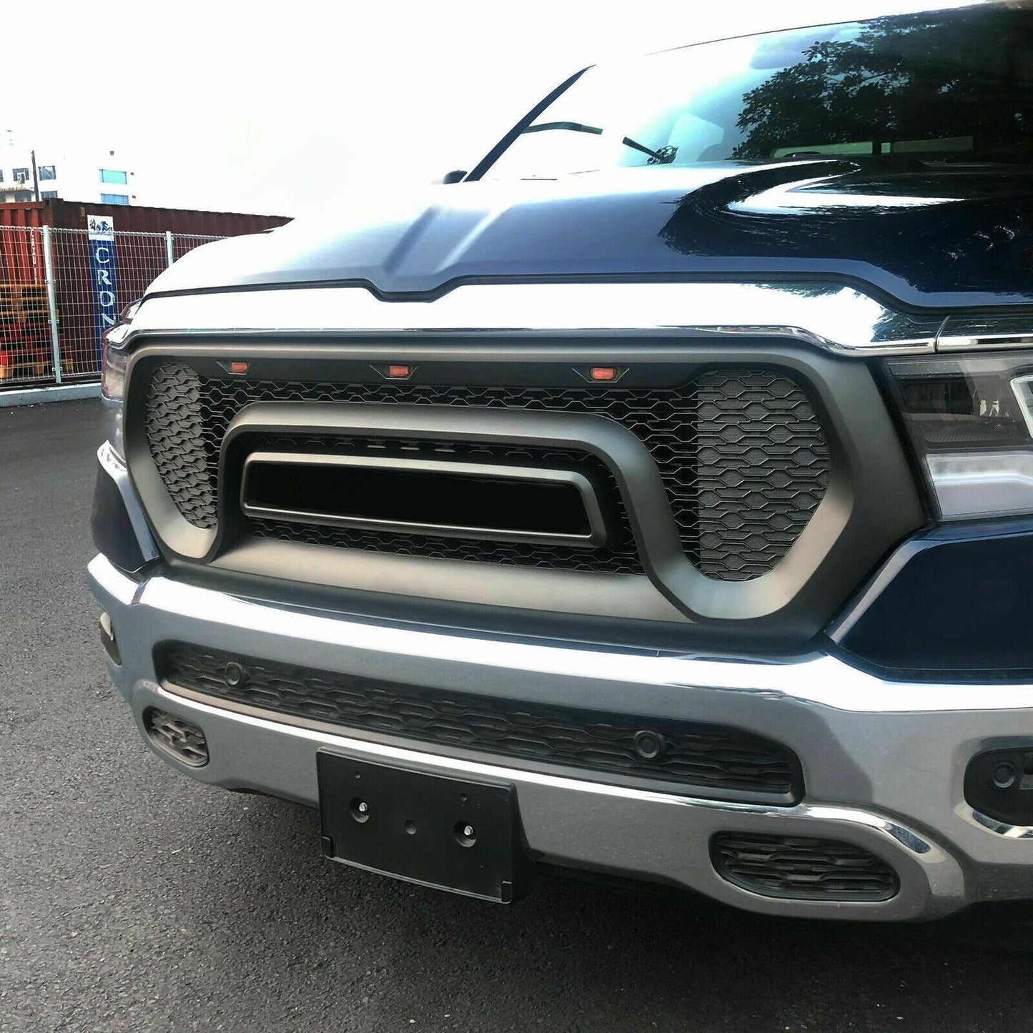 Rebel Style Grille Fits For 2019 2020 2021 Dodge Ram1500 2500 Power Wagon W/LED&Letters Black - Goodmatchup