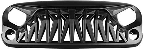 Shark Grille - Matte Black Front Grill For 2007-2018 Wrangler JK - Goodmatchup