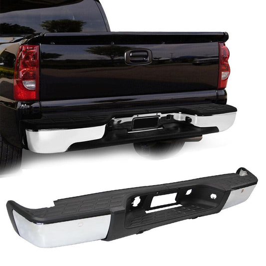 Steel Complete Chrome Rear Bumper For 2007 2008 2009 2010 2011 2012 2013 Chevy Silverado GMC Sierra 1500 (Fits: Silverado 1500)with hole - Goodmatchup