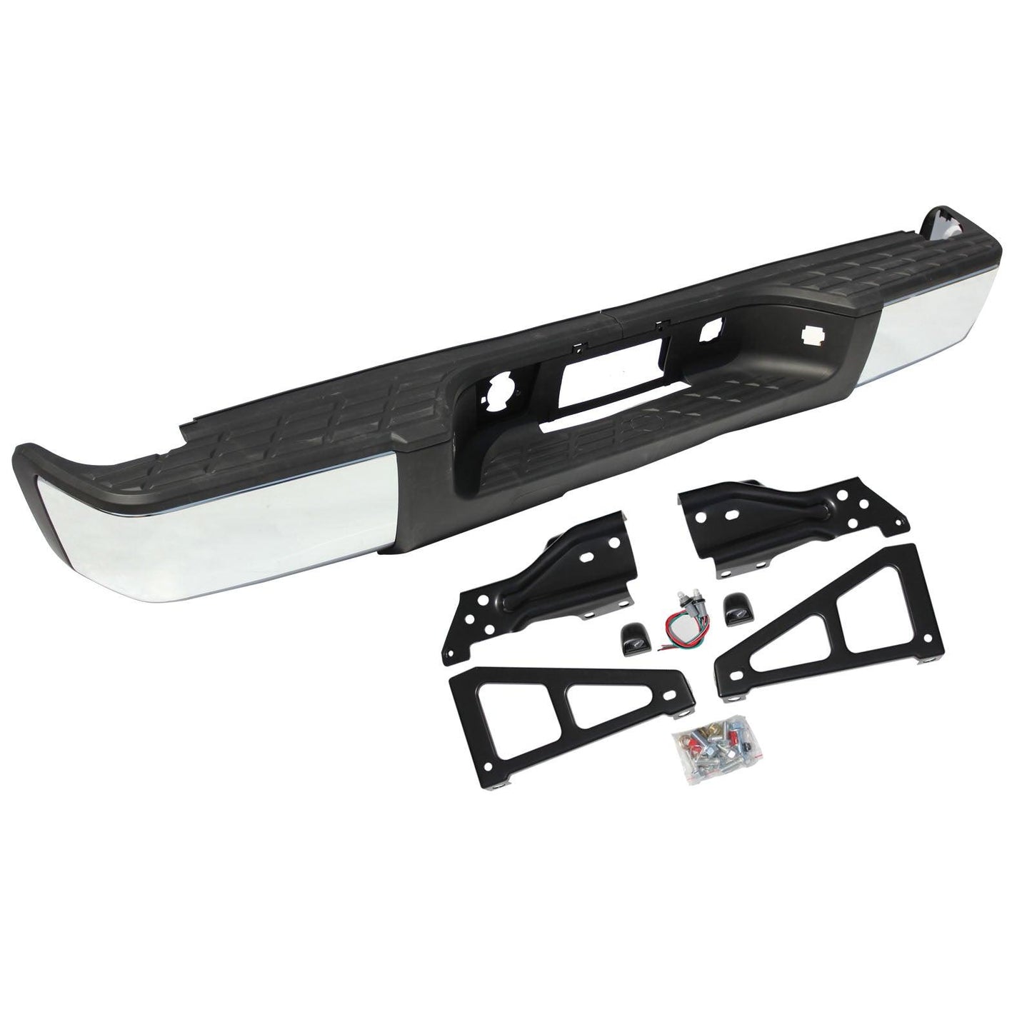Steel Complete Chrome Rear Bumper For 2007 2008 2009 2010 2011 2012 2013 Chevy Silverado Gmc Sierra 1500 (Fits: Silverado 1500) Without Hole - Goodmatchup