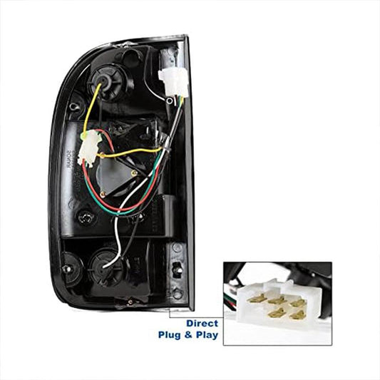 Tail Lights Rear Lamps Red/Clear Compatible with 1995-2000 Toyota Tacoma Pickup - Goodmatchup