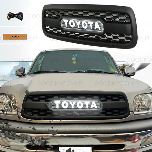 Goodmatchup Front Grill With Led Illuminated Letters For 1st Gen 2000 2001 2002 Toyota Tundra TRD Pro Grill