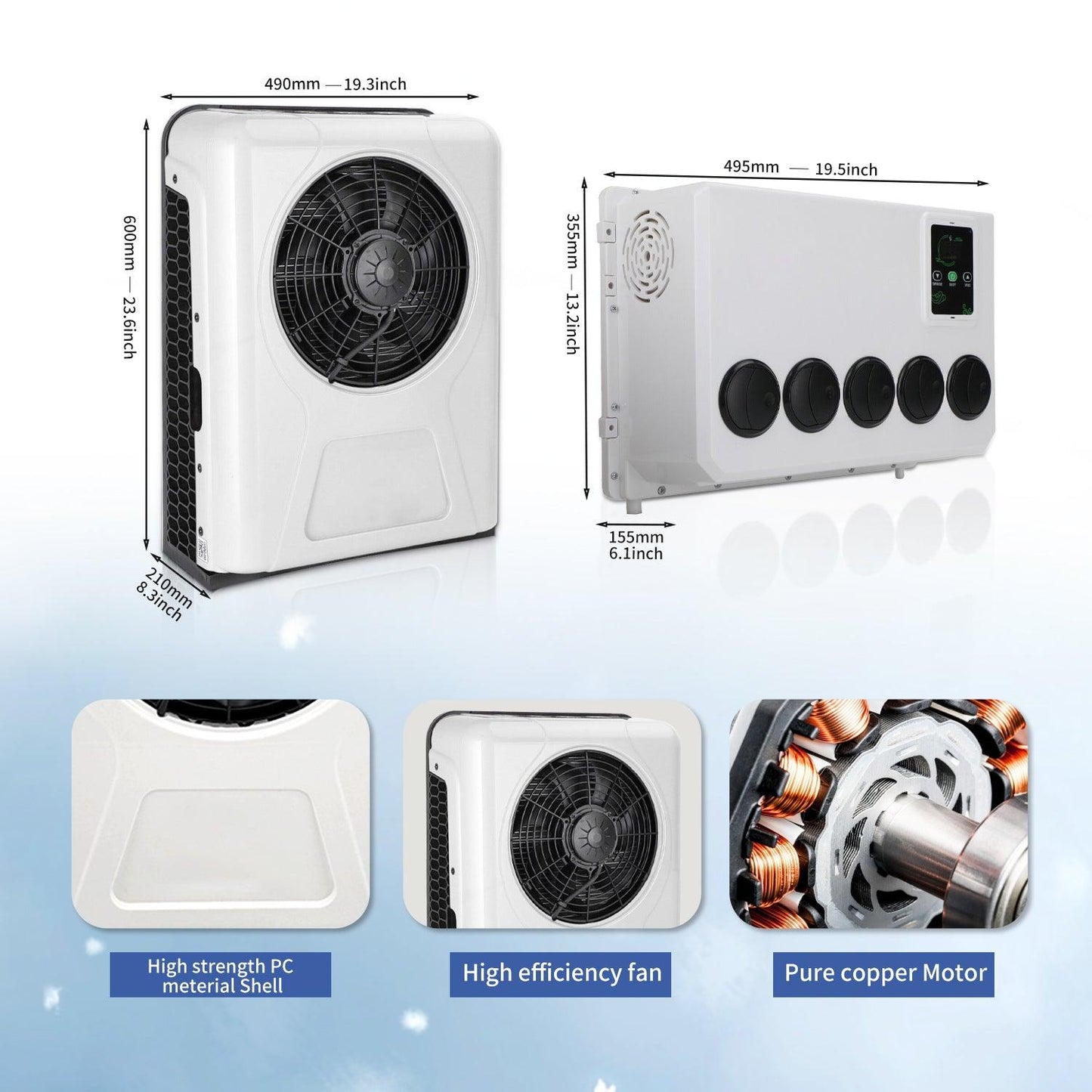 12V tractor air conditioner,12V trailer air conditioner，universal type air conditioner truck tractor van vehicle trailer ac unit - Goodmatchup