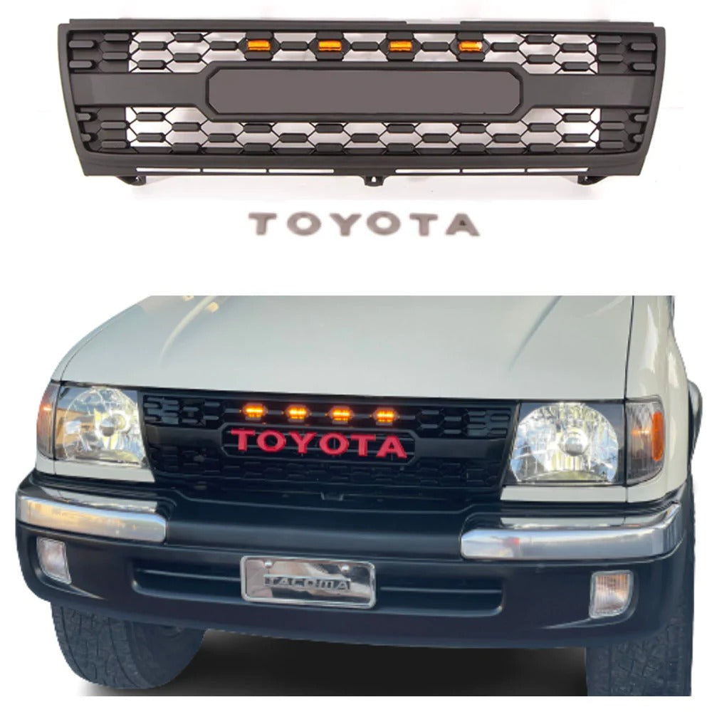 Goodmatchup Grille Fits for 1st Gen 1997 1998 1999 2000 Tacoma Trd Pro Grille W/LED W/ Letters