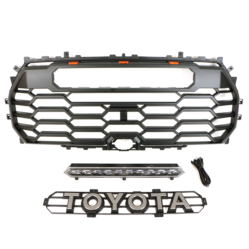 Grill For 2022-2023 2024 Toyota Tundra Trd Pro Grill Replacement With Light Bar