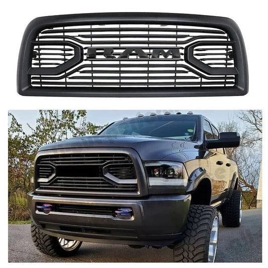 Goodmatchup Front Grille For 2013 2014 2015 2016 2017 2018 RAM 2500/3500 Black Grill Big Horn Style W/Letters