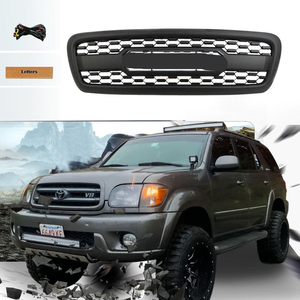 Goodmatchup Front Grille For 1st Gen 2001 2002 2003 2004 Toyota SequoiaTRD Pro Grill Replacement W/Letters Black