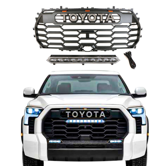 Goodmatchup Grill For 2022-2023 2024 Toyota Tundra Trd Pro Grill Replacement With Light Bar