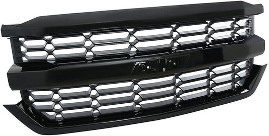 Goodmatchup Front Grille Grill Compatible with 2016 2017 2018 Chevrolet Silverado 1500 Grill Gloss Black