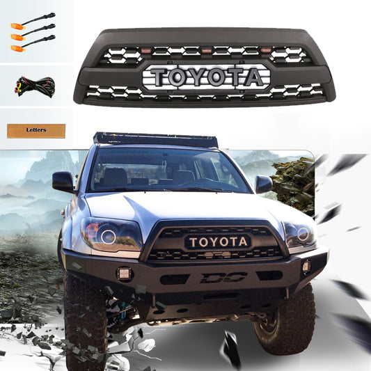 Front Grille For 4th Gen 2006 2007 2008 2009 Toyota 4Runner Trd Pro Grill Replacement With Raptor Lights Black