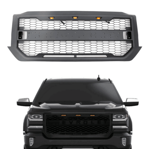 Gloss Black Front Grille For 2016-2018 Chevy Silverado 1500 Z71 High Country