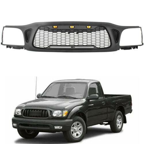Black Honeycomb Mesh Grille For 2001 2002 2003 2004 Toyota Tacoma With Amber LED Lights - Goodmatchup