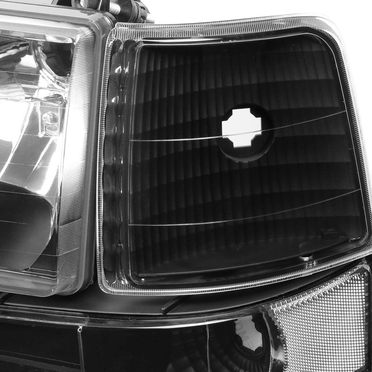 Black Housing Headlight Replacement Compatible with 92-96 F150 F250 F350/Bronco - Goodmatchup