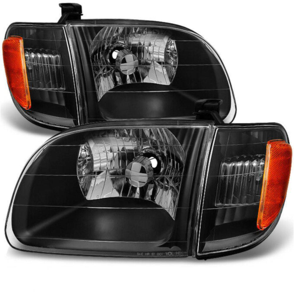 For 00-04 Toyota Tundra Regular | Access Cab [Black] Headlights w/ Corner Light - Goodmatchup